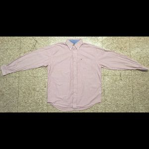 Red and White Striped Tommy Hilfiger Button Up